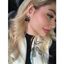 glam Siyah Çelik Wina Küpe