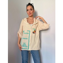 Çiçek Baskılı Salaş Ceket