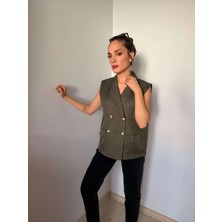 Haki Kruvaze Premium Yelek