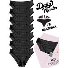Serrano Daily Nuuds Günlük Kesim Kadın Iç Çamaşırı (Xs–xl Tek Beden) – Siyah (Bare Black) | 7’li Multipack