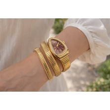 Boris Accessory Kadın Gümüş&gold Yılan-Medusa Model Taşlı Kol Saati