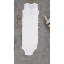 Vieso 5'li % 100 Pamuklu Kız Erkek Çıtçıtlı Bebek Body Zıbın Atlet