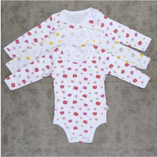 Vieso 3'lü Büyük Beden Ayıcık Desenli Uzun Kollu Çıtçıtlı Body Zıbın