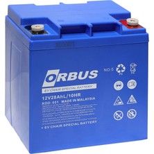 Orbus 12V 28AH Dik Tip Jel Engelli Araç Aküsü