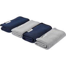 Mhw-3bomber Askı Kancalı 4'lü El Havlusu 2 Gri / 2 Mavi 28X28 cm