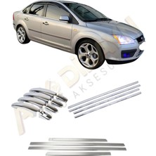 Ack Dizayn Ford Focus 2 Sedan 2005-2010 Krom Yan Set (Cam Çıtası+Kapı Kol+Yan Kapı Çıtası)