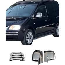 Ack Dizayn Volkswagen Caddy 2003-2014 Araca Özel Abs Krom Ayna Kapağı + Çelik Kapı Kol A+ Paslanmaz