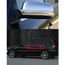 Ack Dizayn Volkswagen Golf 4 Araca Özel Abs Krom Ayna Kapağı + Krom Kapı Kol 2'li Set Paslanmaz