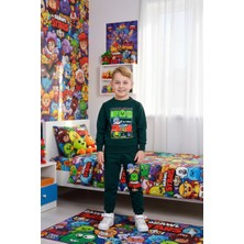 Cg Kids Brawl Stars 2 Iplik Kumaş Erkek Çocuk Zümrüt Yeşil Alt Üst Takım Süper Kalite Eşofman Detay