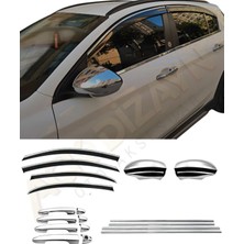 Ack Dizayn Fiat Egea 4'lü Premium Set (Krom Cam Rüzgarlığı-Krom Ayna Kapağı-Cam Çıtası-Krom Kapı Kol) A+