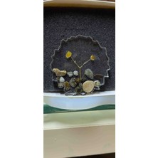 Epoksi Renkli Taşlarla Süslenmiş Cilcekli Anahtarlık Veya Buzdolabı Magneti