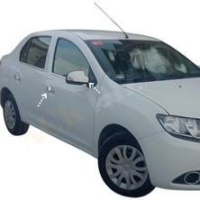 Ack Dizayn Renault Symbol 2013+ Araca Özel Krom Kapı Kol + Ayna Kapağı 2'li Set A+ Paslanmaz