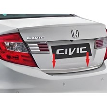 Ack Dizayn Honda Civic 2012-2015 Araca Özel Krom Bagaj Alt Çıtası Paslanmaz Çelik A+