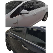 Ack Dizayn Opel Astra "j" Sedan 2012+ Araca Özel Krom Cam Çıtası + Krom Kapı Kol 2'li Set A+