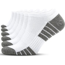 Sonnors 6 Çift Sneaker Kadın Erkek Organik Pamuk Patik Dikişsiz Kısa Spor Çorap Unisex, Beyaz Siyah Gri