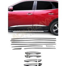 Ack Dizayn Peugeot 3008 2'li Krom Set ( Cam Çıtası + Kapı Kol) A+
