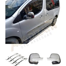 Ack Dizayn Peugeot Partner 2008-2018 Araca Özel 2'li Krom Set (Ayna Kapağı-Kapı Kol) A+