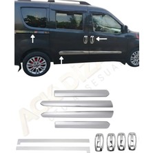 Ack Dizayn Fiat Doblo 2010-2022 Araca Özel 3'lü Yan Krom Seti (Yan Kapı-Kapı Kolu-Sürgü Çıtası) A+