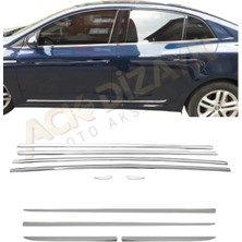 Ack Dizayn Renault Megane 4 Sedan 2016+ 2'li Krom Yan Set ( Cam Çıtası+Yan Kapı Çıtası) A+