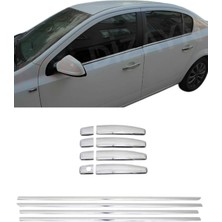 Ack Dizayn Opel Astra "h" Sedan Araca Özel Krom Cam Çıtası + Krom Kapı Kol 2'li Set A+ Paslanmaz Çelik