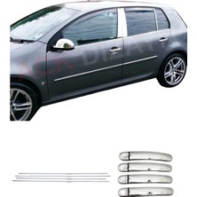 Ack Dizayn Volkswagen Golf 5 2004-2009 Araca Özel Krom Cam Çıtası + Krom Kapı Kol A+ Paslanmaz Çelik
