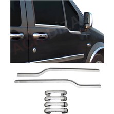 Ack Dizayn Ford Connect 2003-2013 Araca Özel Krom Cam Çıtası + Krom Kapı Kol 2'li Set A+ Paslanmaz Çelik