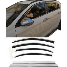 Ack Dizayn Fiat Egea Sd/hb/cross 2'li Premium Set (Kromlu Cam Rüzgarlığı+Krom Cam Çıtası) A+