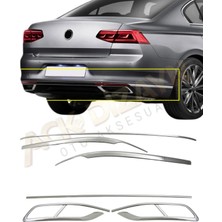 Ack Dizayn Vw Passat B8,5 2019+ Arka 2'li Krom Seti (Egsoz Difüzör Çıtası+Arka Tampon Çıtası) A+