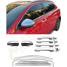 Ack Dizayn Fiat Egea 3'lü Krom Premium Set (Cam Çerçevesi Tamtur-Krom Ayna Kapağı-Krom Kapı Kol) A+