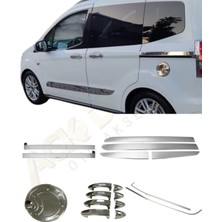 Ack Dizayn Ford Courier 2014-2023 5'li Yan Krom Set (Yan Kapı Çıtası-Sürgü-Kapı Kolu-Depo Kapağı-Cam Çıta)