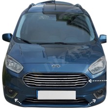 Ack Dizayn Ford Courier 2018-2023 Araca Özel Krom Ön Panjur + Sis Çerçevesi Seti A+ Paslanmaz Çelik