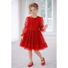 Dıgıl Kids Kız Çocuk Kırmızı Elbise