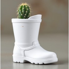 Razmo Retro Ayakkabı Tasarımlı Dekoratif Saksı - Nostaljik Bot Çiçeklik, Bahçe ve Balkon Dekoru, Estetik Sukulent ve Kaktüs Saksısı, Vintage Shoe Flower Pot – Unique Home Decoration (Beyaz)