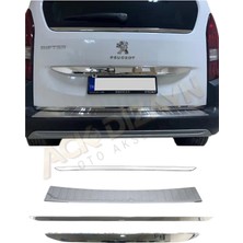 Ack Dizayn Rifter/combo/berlingo 2019-2023 Arka Krom Set (Bagaj Çıta-Bagaj Alt Çıta-Tampon Koruma-Arka Cam)