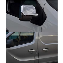 Ack Dizayn Renault Trafic 2014-2021 Araca Özel Krom Ayna Kapağı + Kapı Kol Krom Set Paslanmaz Abs