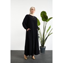 Oktayusta Collection V Robalı Mevlana Kesim Tessettür Ferace Siyah