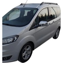 Ack Dizayn Ford Courier 2018-2023 Araca Özel Abs Krom Ayna Kapağı + Paslanmaz Kapı Kol 2'li Set