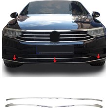 Ack Dizayn Volkswagen Passat B8 2015-2019 Krom Ön Tampon Çıtası 3pcs Paslanmaz Çelik