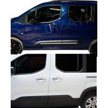 Ack Dizayn Citroen Berlingo 2019+ Araca Özel Krom Cam Çıtası + Krom Kapı Kol A+ Paslanmaz Çelik