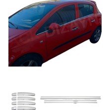 Ack Dizayn Opel Corsa D Araca Özel Krom Cam Çıtası + Krom Kapı Kol 2'li Set A+ Paslanmaz Çelik