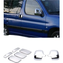 Ack Dizayn Citroen Berlingo 1999-2008 Araca Özel Krom Kapı Kol + Abs Ayna Kapağı A+ Paslanmaz