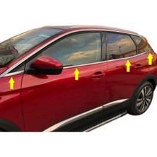 Ack Dizayn Peugeot 3008 2016-2023 Araca Özel Krom Cam Alt Çıtası A+