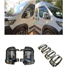 Ack Dizayn Fiat Ducato/boxer/jumper 2025+ Yeni Kasa Araca Özel Krom Ayna Kapağı ve Kapı Kolu Seti A+ Paslanmaz