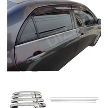 Ack Dizayn Toyota Corolla 2007-2012 Araca Özel Krom Cam Çıtası + Krom Kapı Kol A+ Paslanmaz Çelik