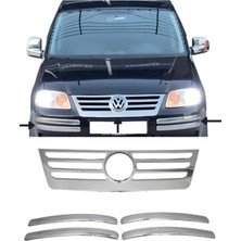 Ack Dizayn Volkswagen Caddy 2004-2010 Araca Özel Krom Ön Panjur + Tampon Çıtası A+ Paslanmaz