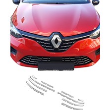 Ack Dizayn Renault Clio 5 2019+ Araca Özel Krom Ön Tampon Alt Çıtası A+ Paslanmaz Çelik