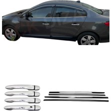 Ack Dizayn Renault Fluence Krom Cam Çıtası + Tek Sensör Kapı Kol A+ Paslanmaz Çelik