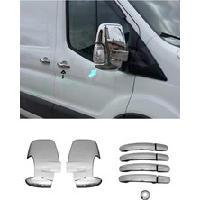 Ack Dizayn Ford Transit 2014+ Araca Özel Abs Krom Ayna Kapağı + Paslanmaz Çelik Kapı Kol 2'li Set
