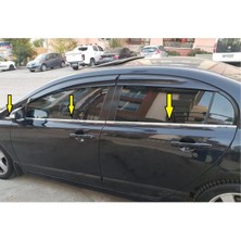 Ack Dizayn Honda Civic Fd6 2006-2012 Araca Özel Krom Cam Alt Çıtası A+