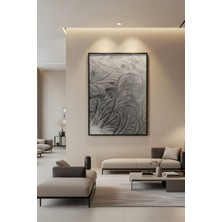 Safir Design Modern Buz Kristali Desenli Siyah Çerçeveli Tablo
